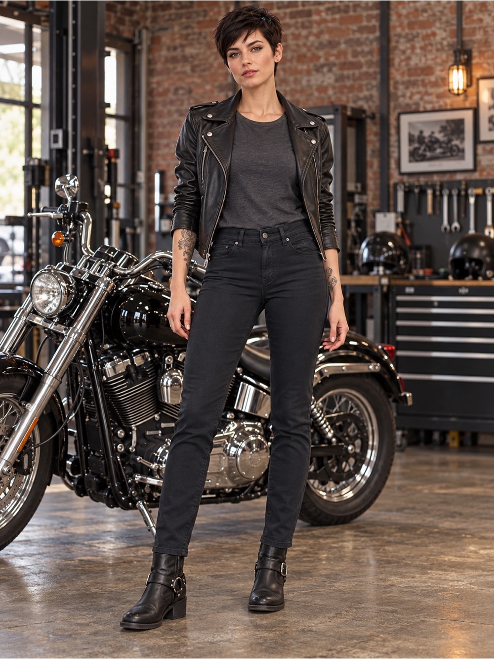 Harley-Davidson Women's High-Rise Black Slim Jeans
